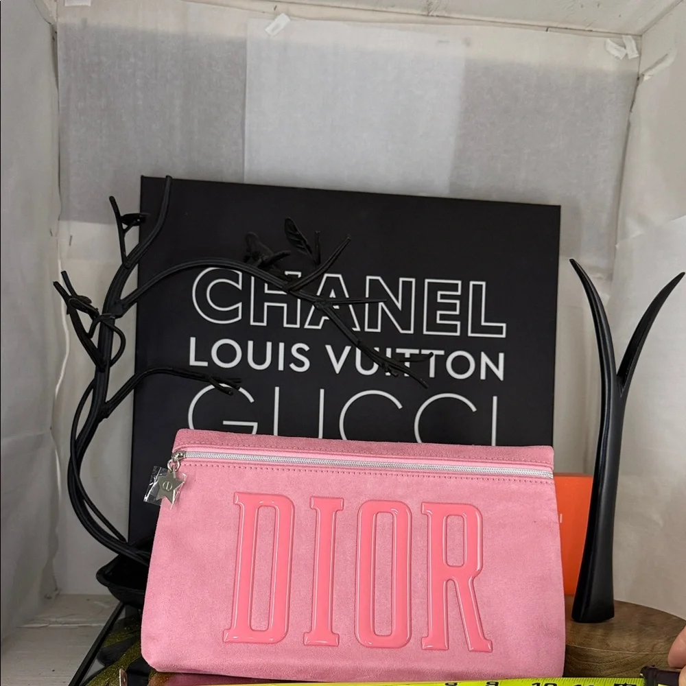 Dior Pink Cosmetic Case with Bold Lettering - Picture 5 of 6